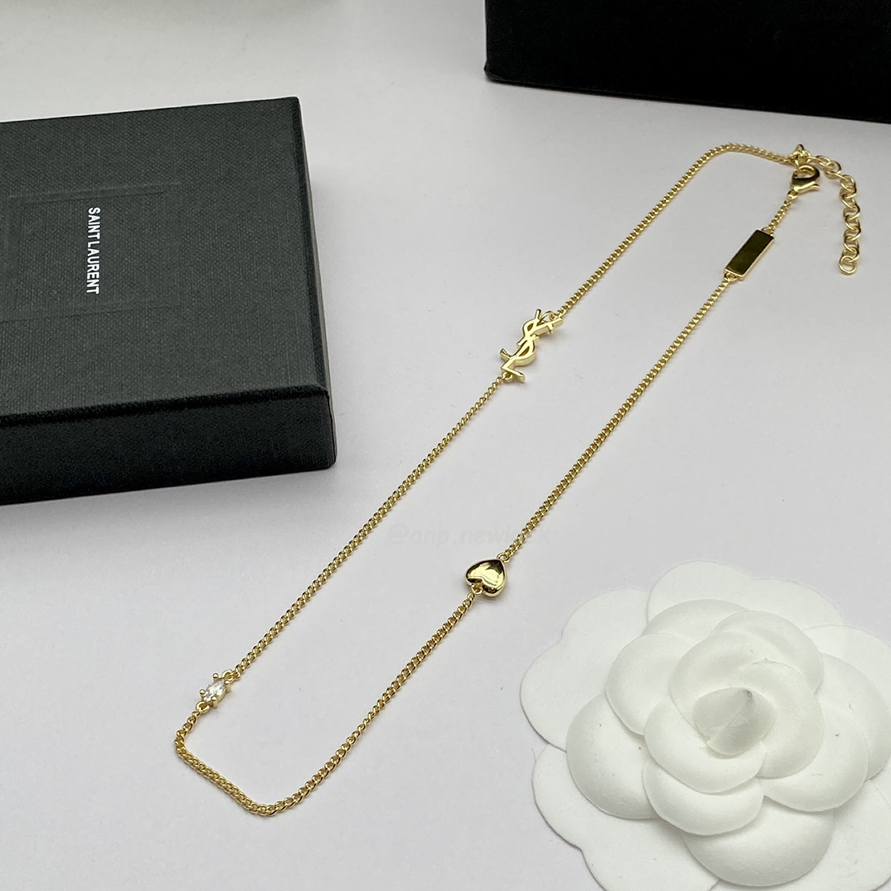 Saint Laurent Cassandre Heart Charm Bracelet Suit (4) - www.newkick.vip